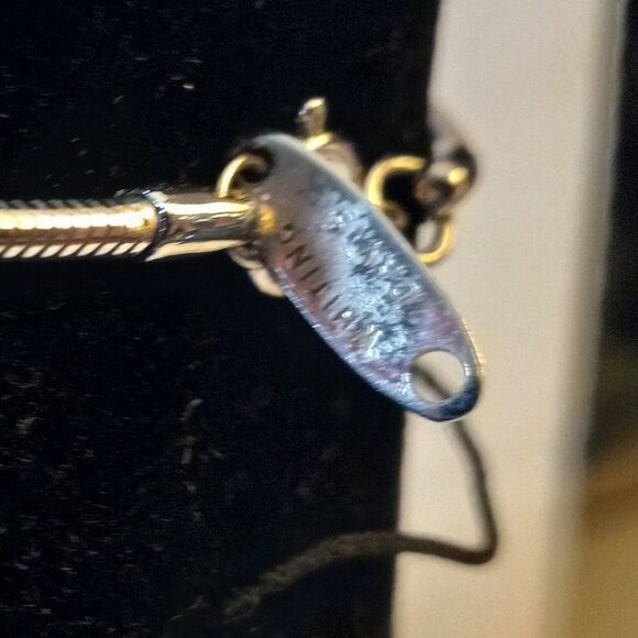 Vintage Whiting & Davis Silver tone Abalone Shell Pendant/Necklace - Picture 3 of 6